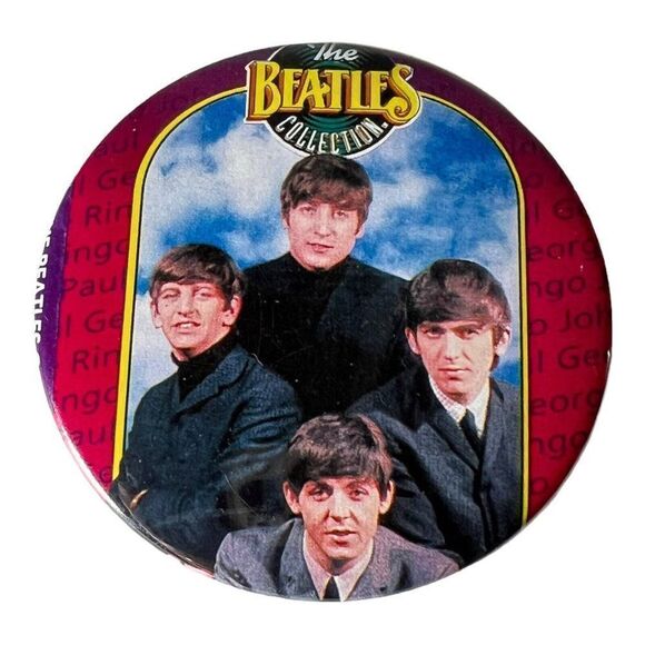 THE BEATLES PINBACK BUTTON JOHN PAUL GEORGE RINGO  3" Vintage Collection Pin - Picture 1 of 2